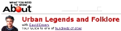 Urban Legends & Folklore